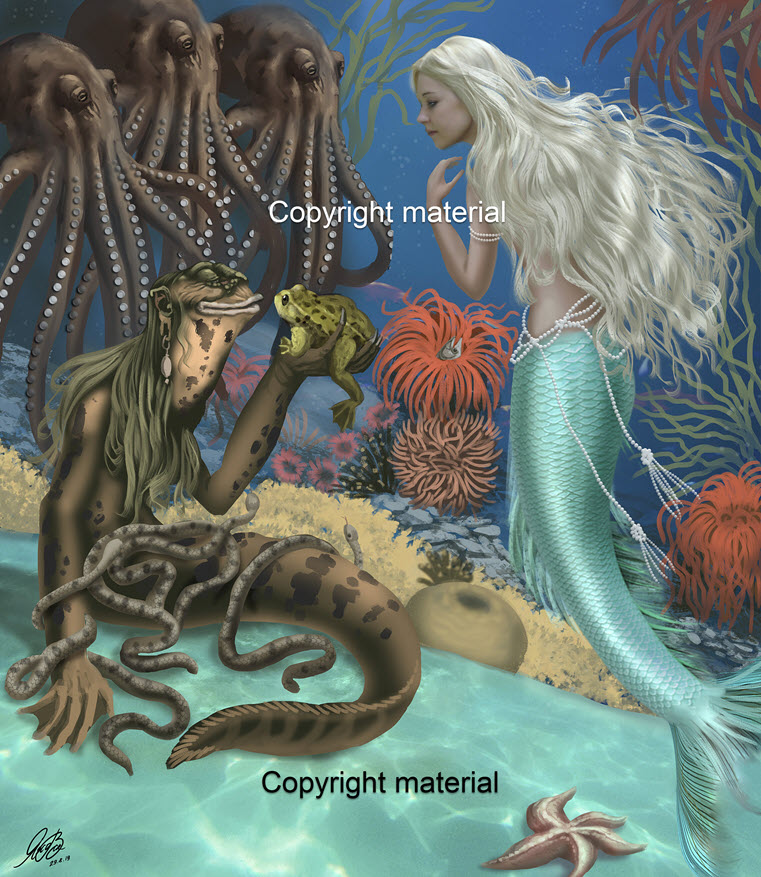Mermaid and Hag with copyright